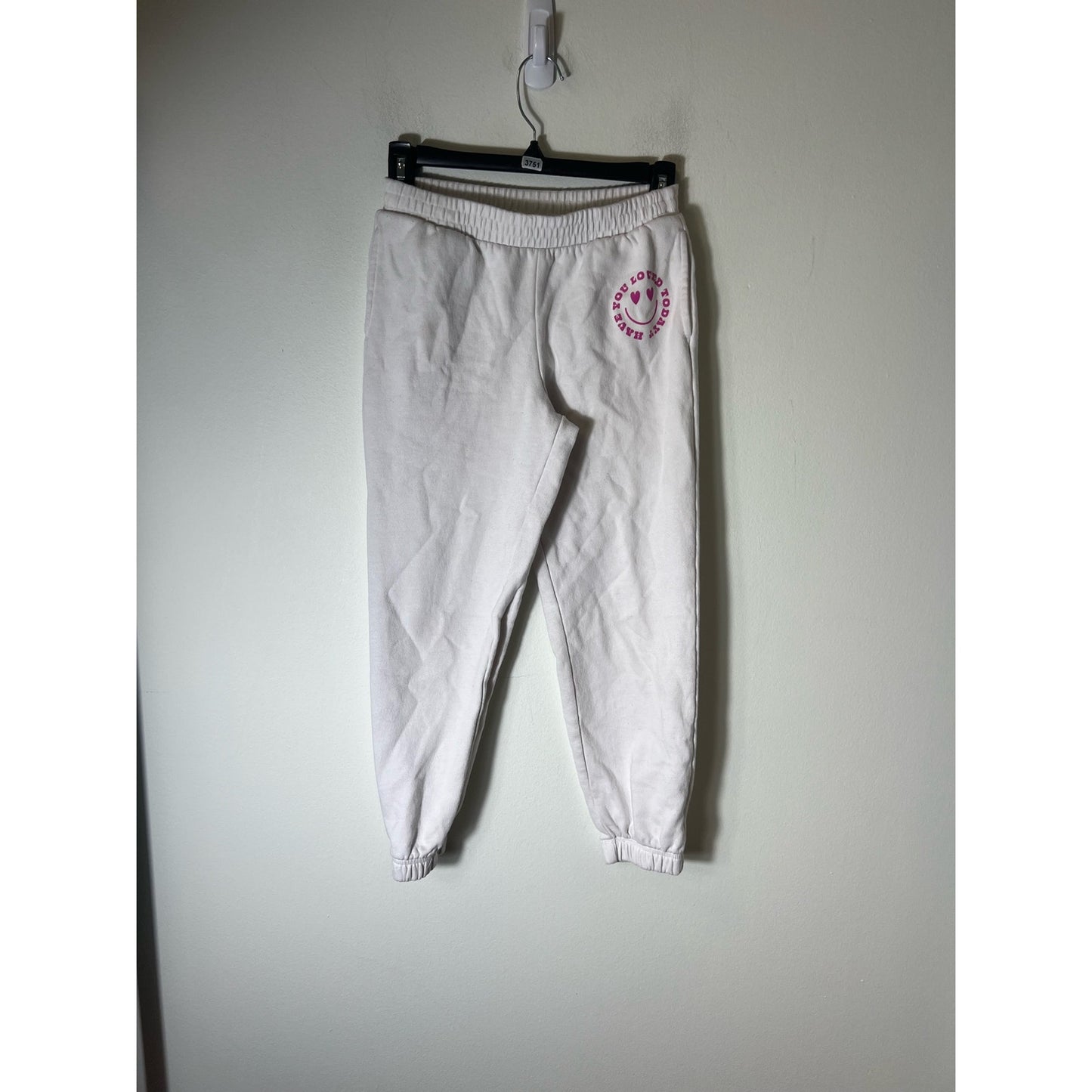 Girls Art Class Large white sweat pants with pink emblem