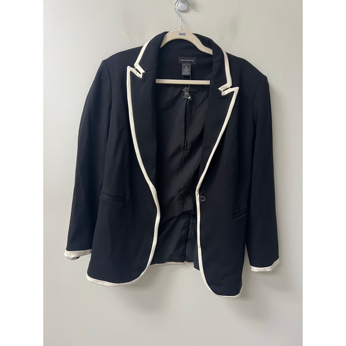 Investments Black and White Blazer Sz M