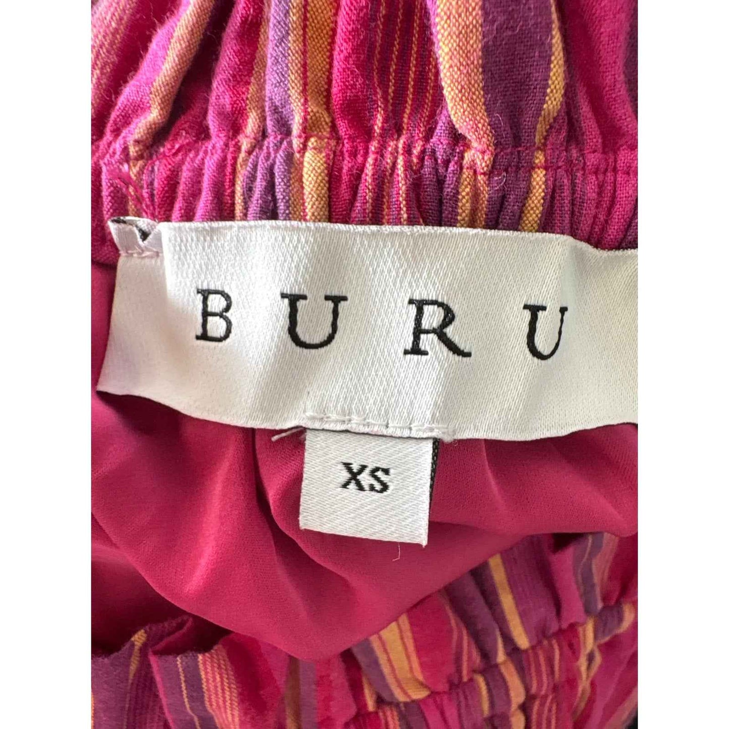 Buru Pink Striped Off The Shoulder Mini Dress Sz XS