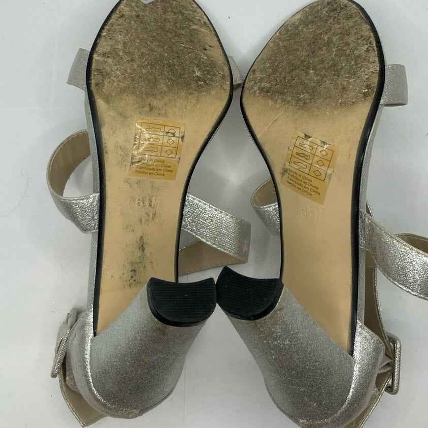 Benjamin Walk Touch Ups Silver Strappy High Heeled ShoesSz 6 1\2 M