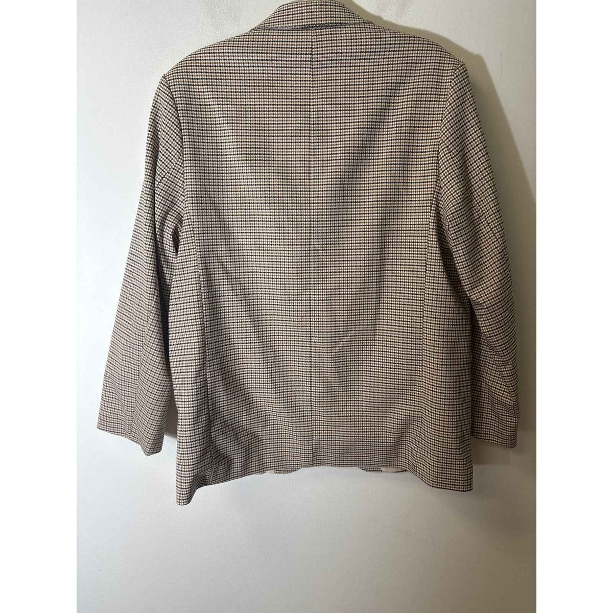 Men's H&M Brown and Black Plaid Long Sleeve One Button Blazer Sz M
