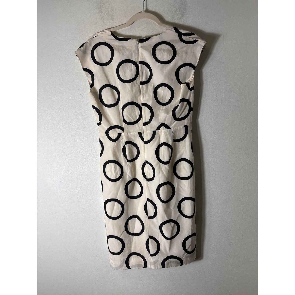 Banana Republic Off White and Black Cap Sleeve Midi Dress Sz s
