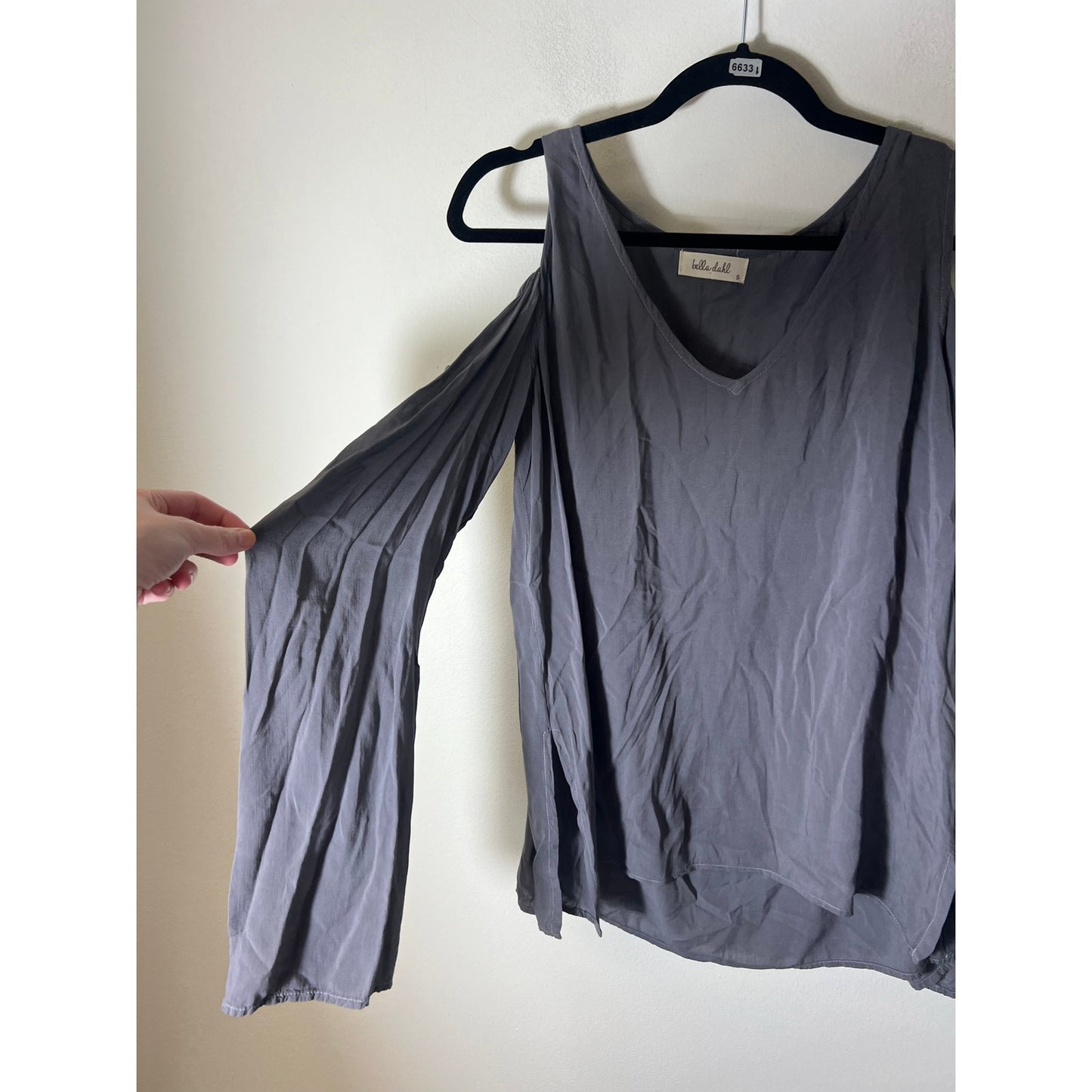 Bella Dahl Grey Cold Should long Sleeve Top Sz s