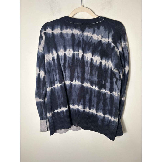 Elliot Lauren Navy Gray Tie Dye Long Sleeve Shirt Sz S