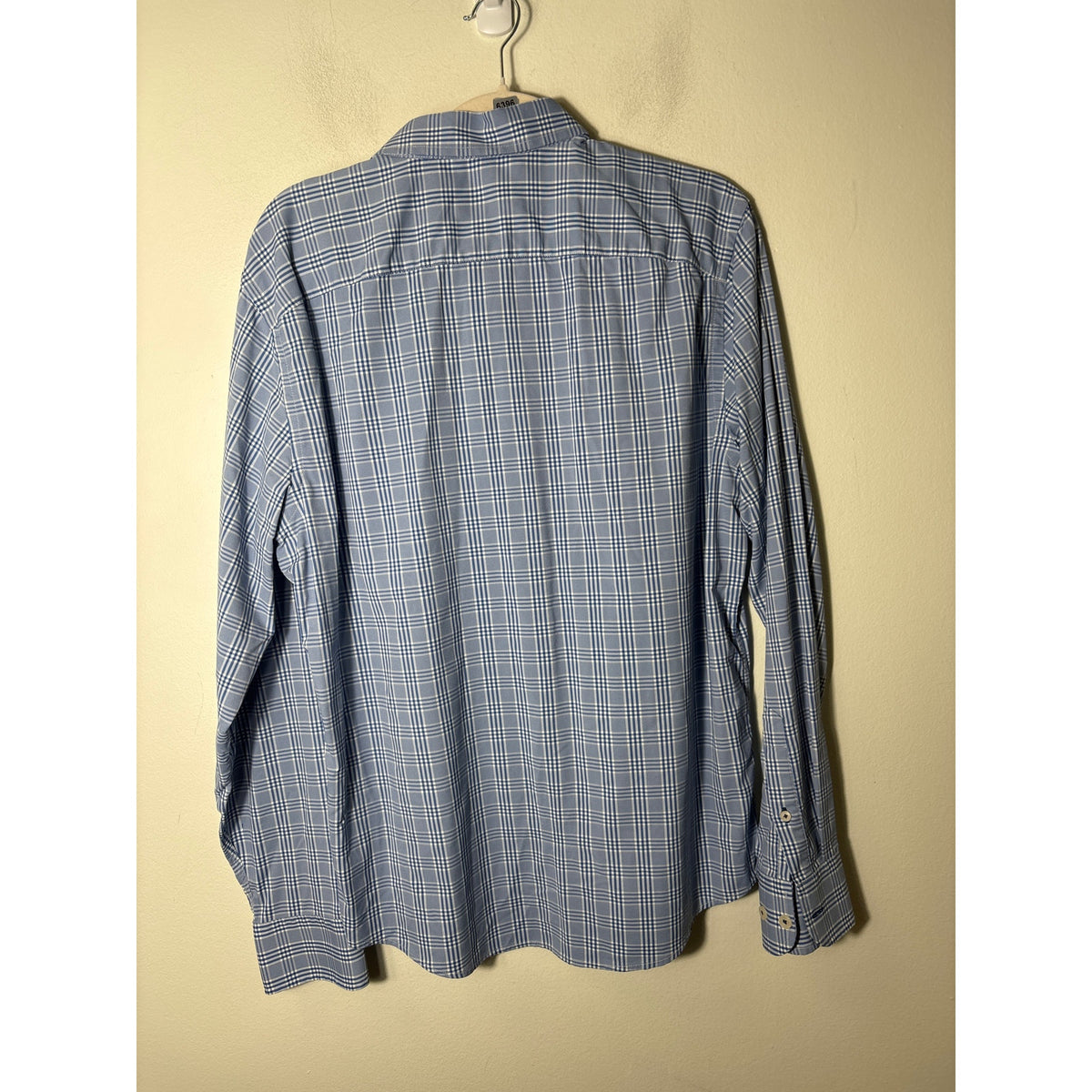 Mens Untuckit Blue Plaid Long Sleeve Button Up Shirt Sz L