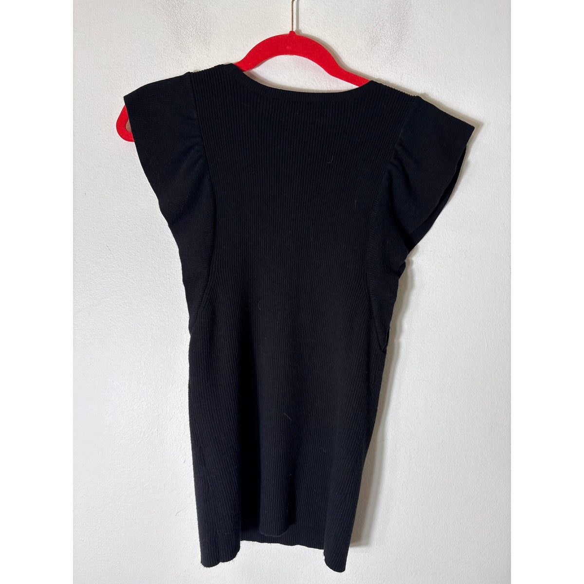 Marie Oliver Black Sweater Sleeveless Flutter Shoulder Top Sz S