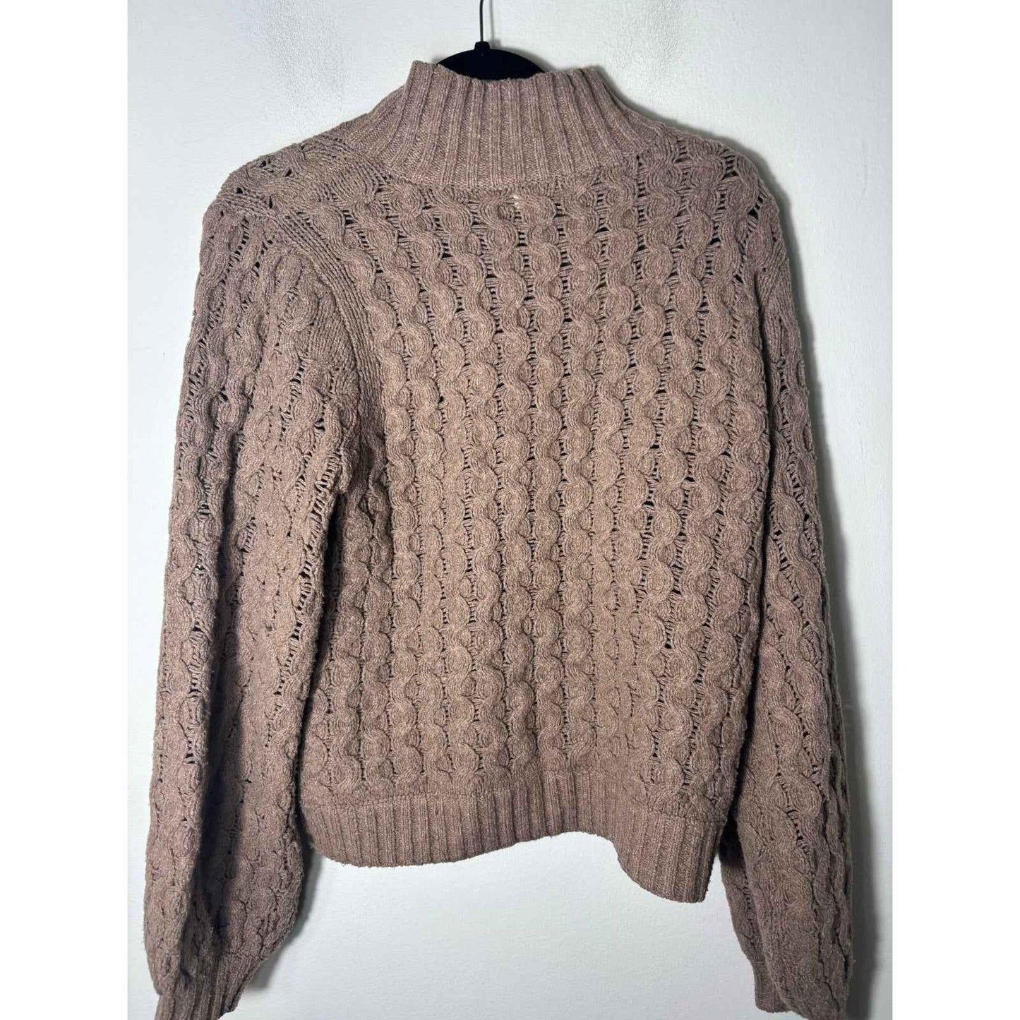 Gentle Fawn Brown Mock Neck Long Sleeve Knit Sweater Sz S