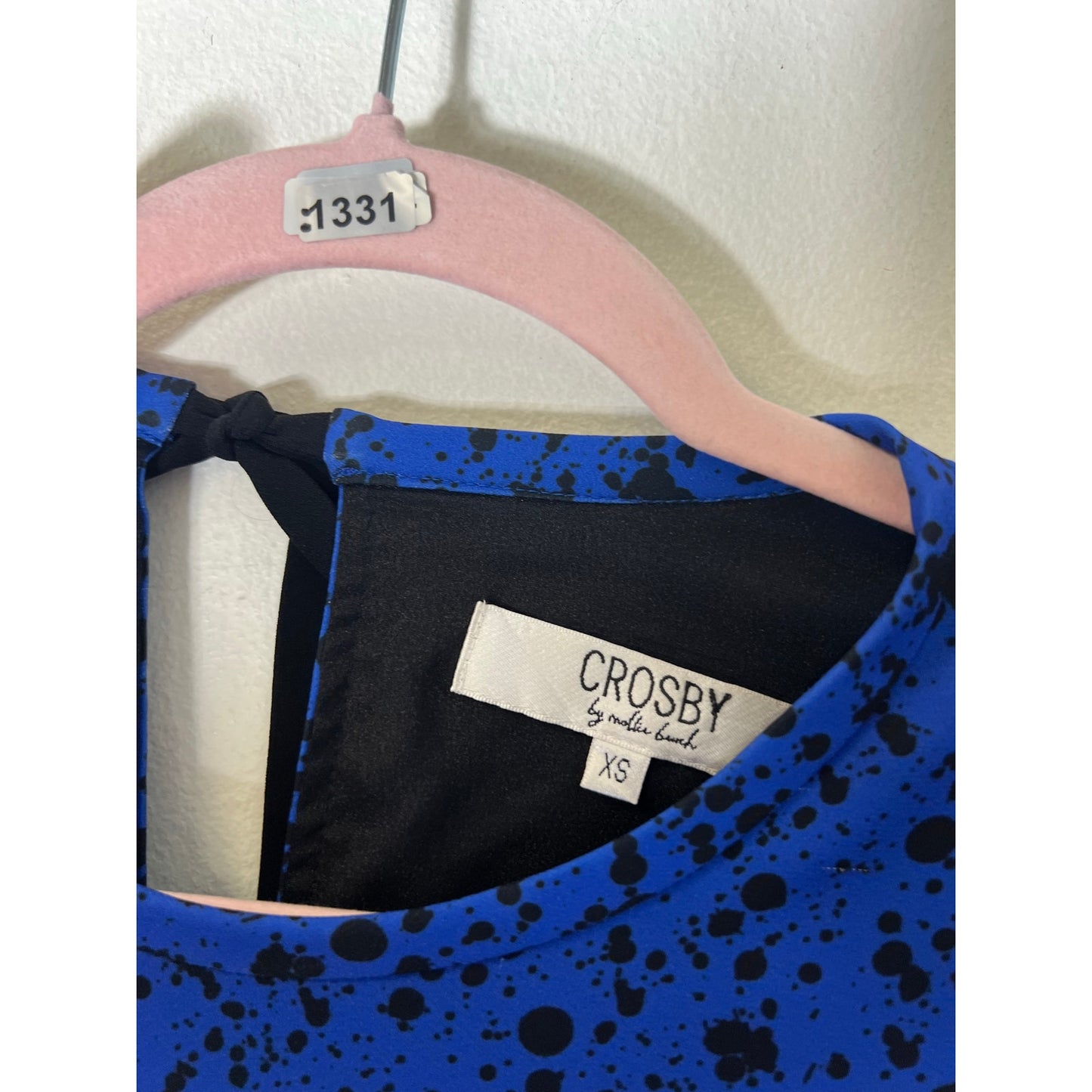 Crosby Blue And Black Speckled Tiered Short Sleeve Maxi Dress Sz Xs