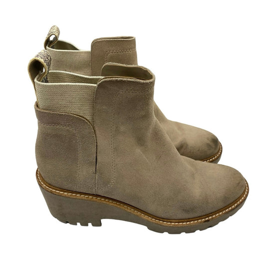 Dolce Vita Tan/ Gray Suede Platform Bootie Sz 7