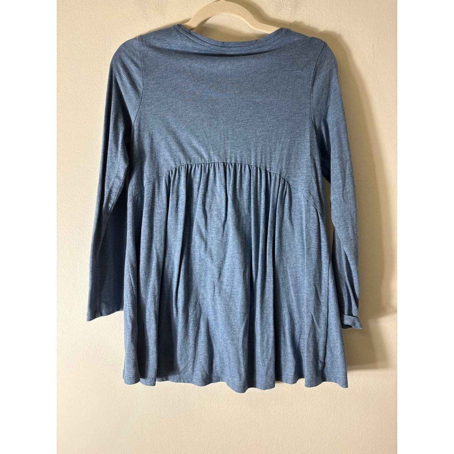 Pure J.Jill Blue Shirred Back Tunic Tee Sz SP