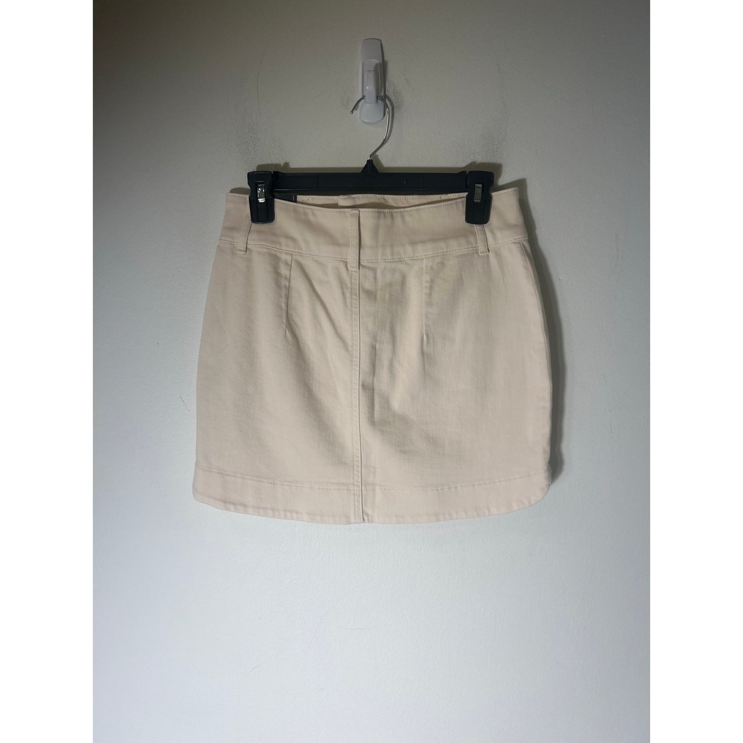 NWT Express High Rise Cream Front Pocket Denim Mini Skirt Sz 2