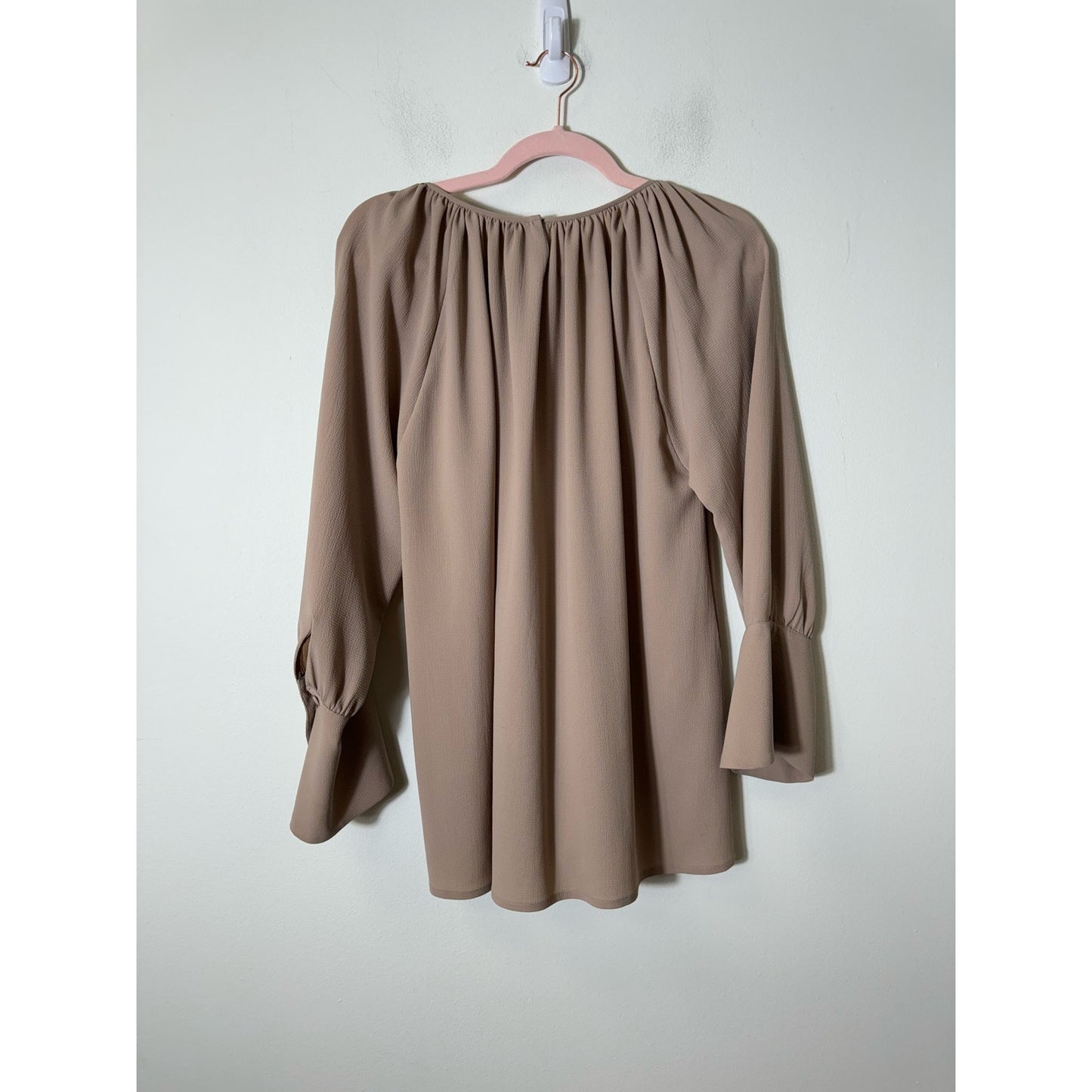Rungolee Tan Long Sleeve Bell Sleeve Blouse Sz M