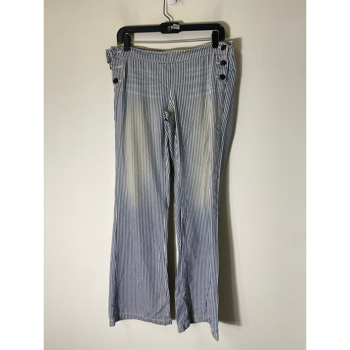 AG The Sailor Blue White Wide Leg Pants Sz 28R