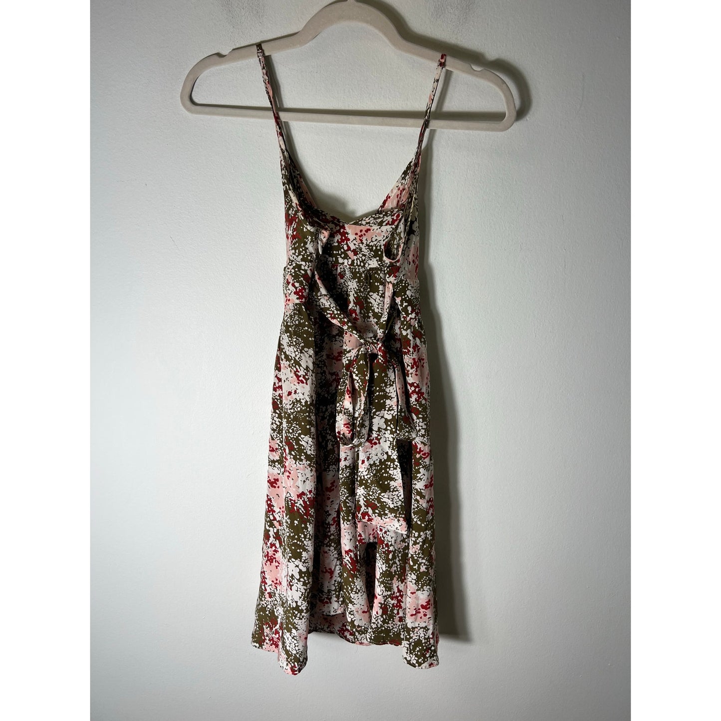 AIX Aramani Exchange Pink & Green Spaghetti Strap Mini Dress Sz 0