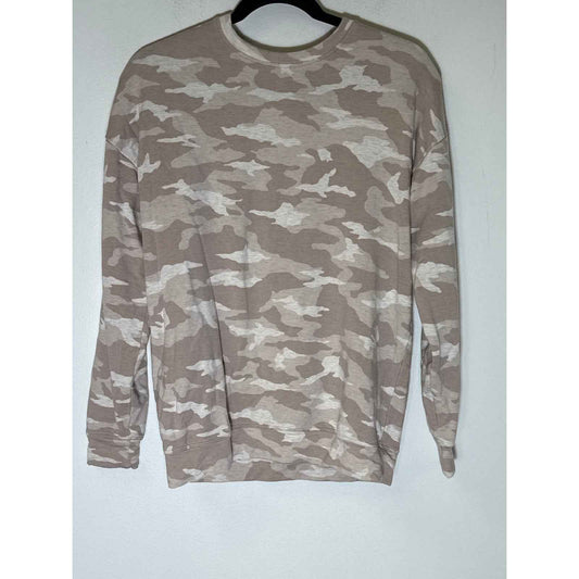 Athleta Tan Camo Long Sleeve Sweatshirt Sz XS