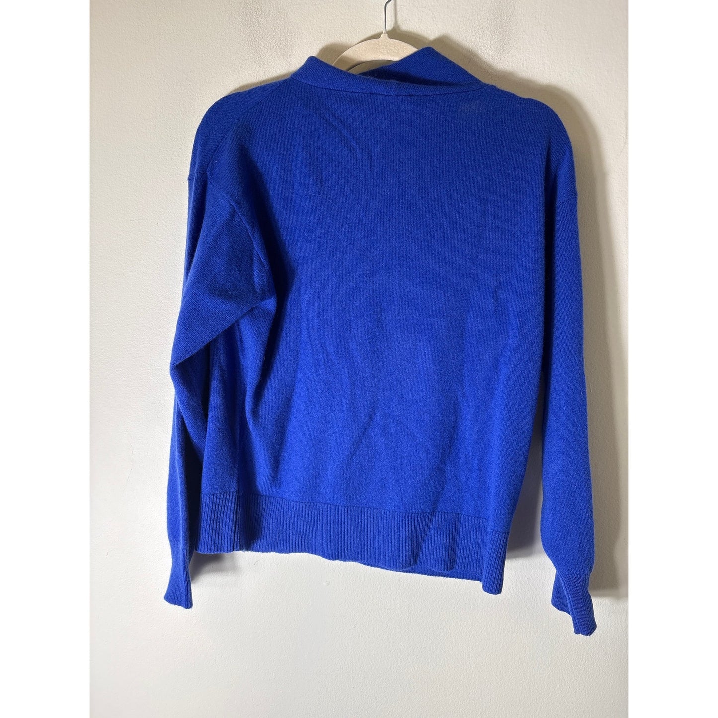 Ex Voto Cashmere Cobolt Blue Twist Neck Long Sleeve Sweater Sz S