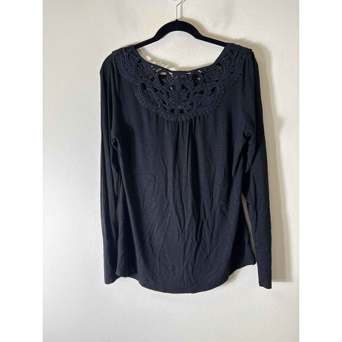 Meadow Rue Black Long Sleeve Tunic Style Top Sz M