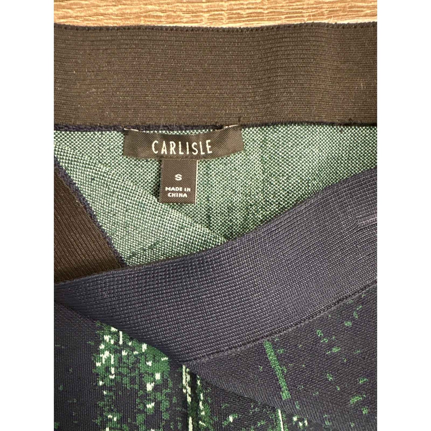 Carlisle Navy,Green&Mint Print Knit Pencil SKirt Sz S