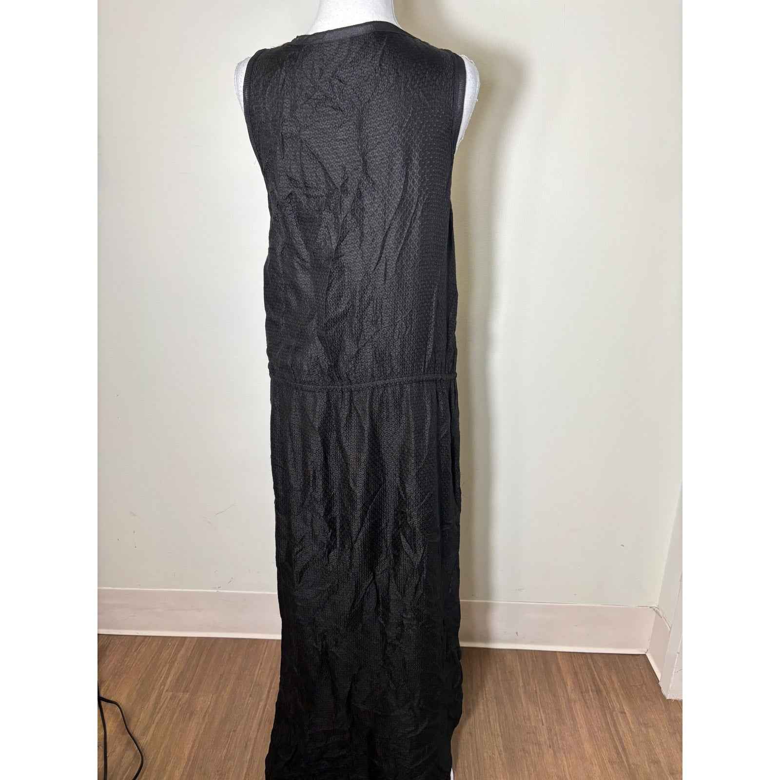 Vince Black Textured Sleeveless Maxi Dress Sz m