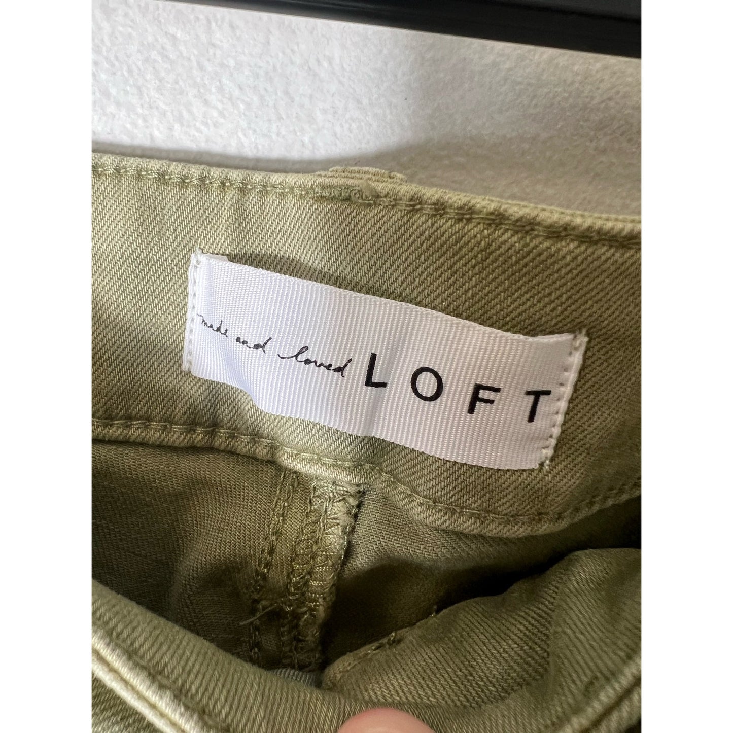 AnnTaylor Loft Army Green Curvy High Waist Skinny Crop Jeans Sz 34/18