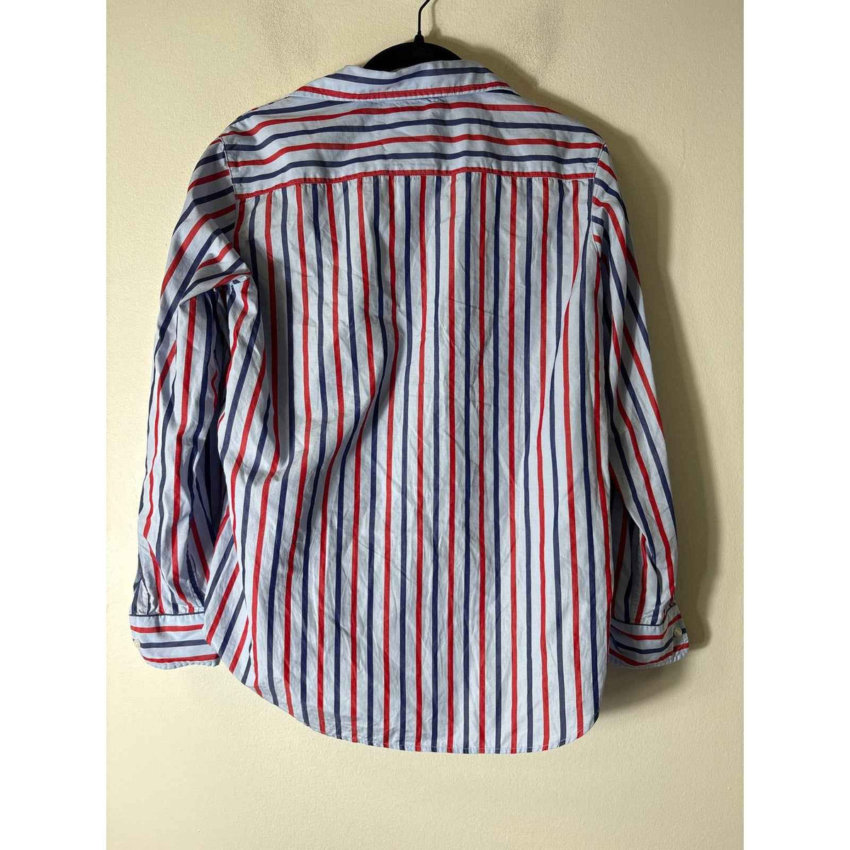 Frank & Eileen Light Blue Red Stripe Button Up Shirt Sz XS