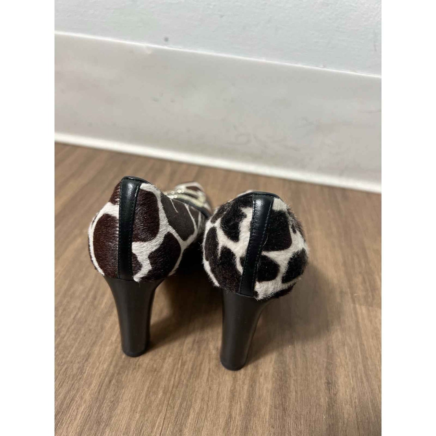 Manolo Blahnik Ponyhair Animal Print Heels Sz 36.5