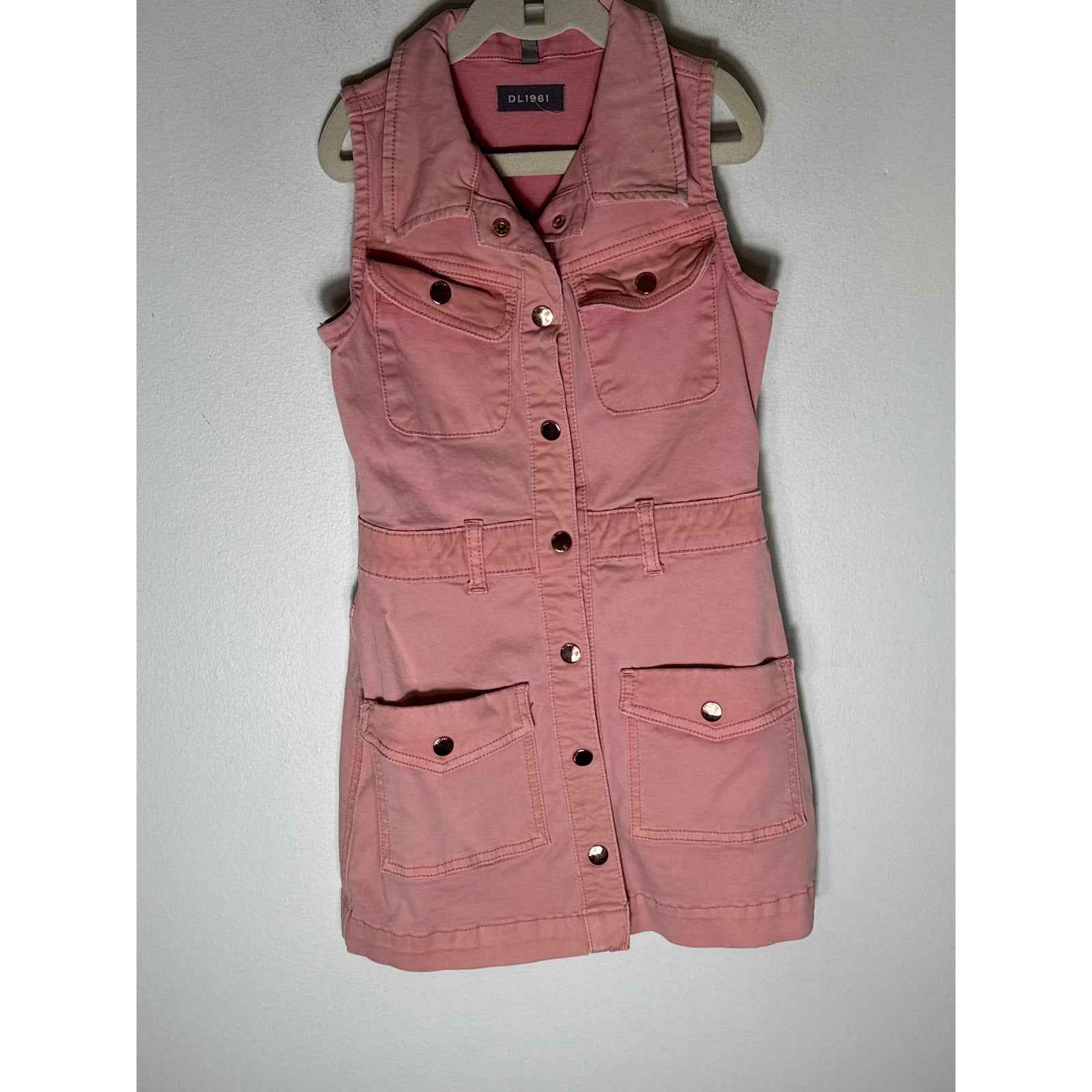 Girl's DL1961 Pink Denim Sleeveless Jumper Sz S