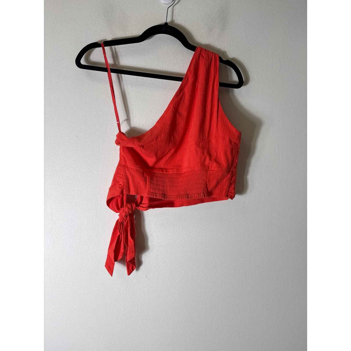 Free People Orange On Shoulder Side Tie Top Sz S