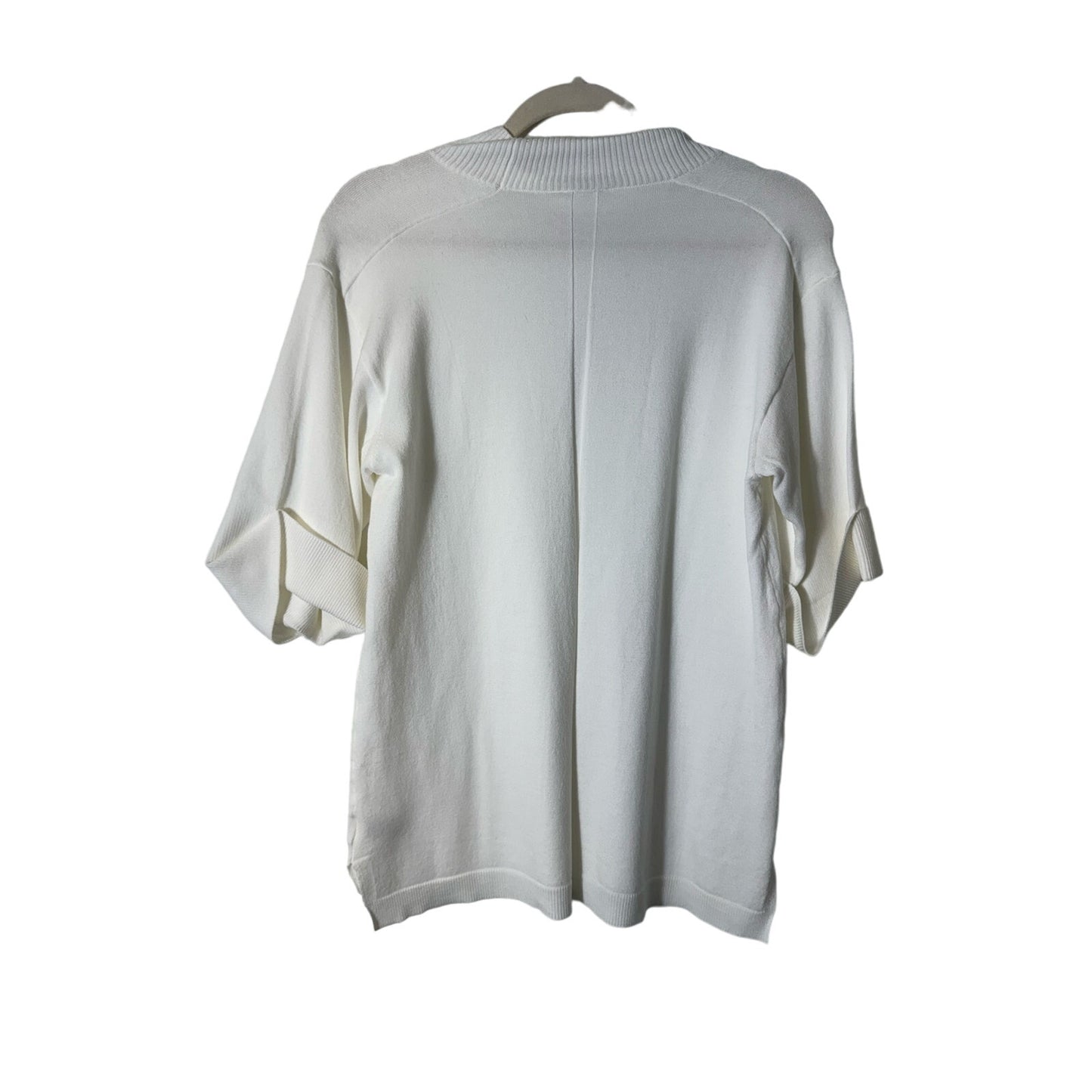 NWT Ecru Ivory Cuff Sleeve Mockneck Sweater Sz L