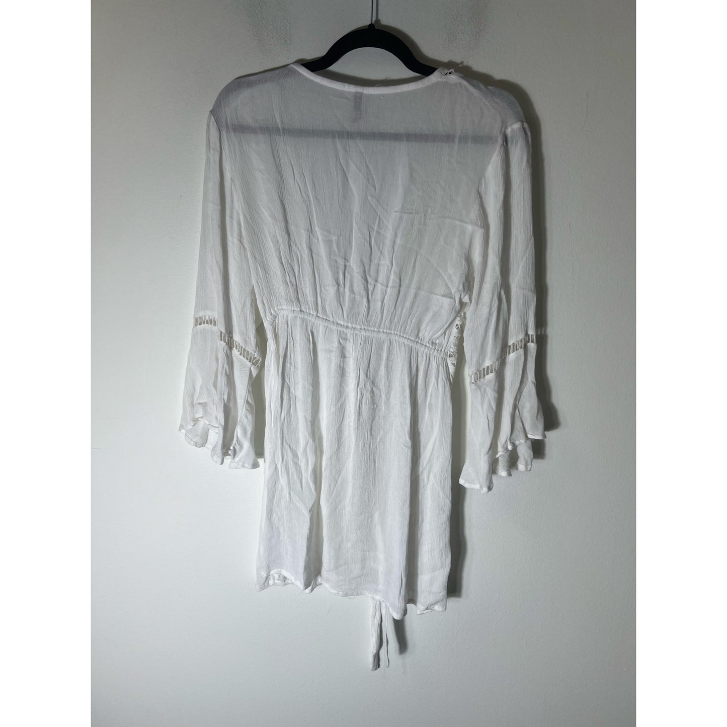 Raviya White Boho Style Long Sleeve Lace Cardigan Sz L