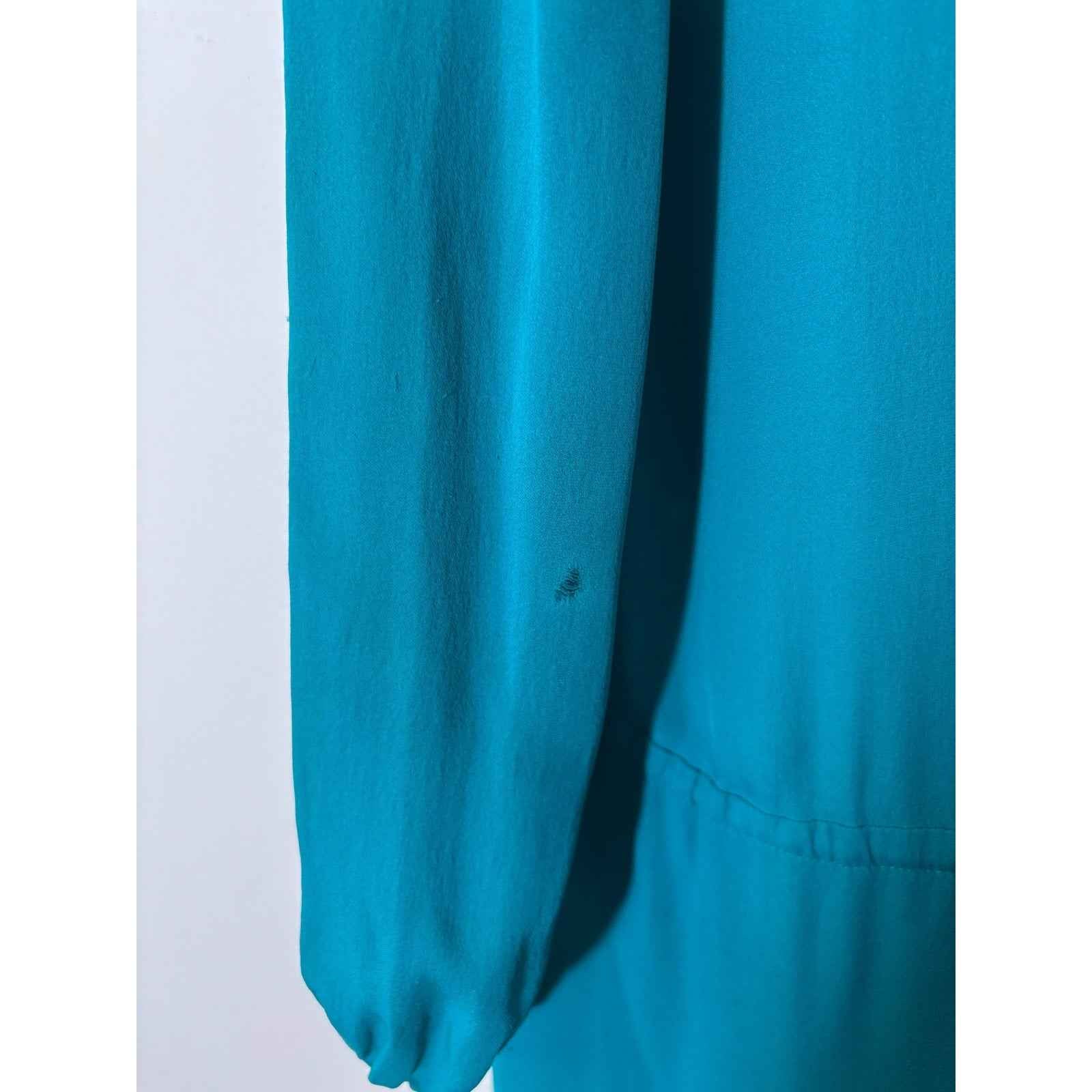BCBG Dark Teal Long Sleeve Flowy Mini Dress Sz XS