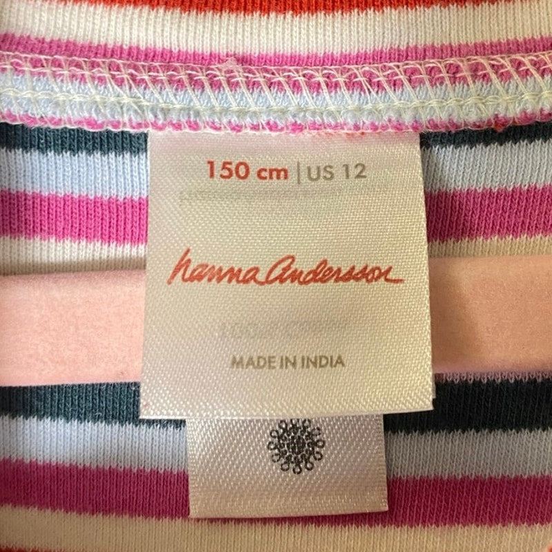Hanna Anderson Multi Color Stripe Turtleneck Dress Sz 12