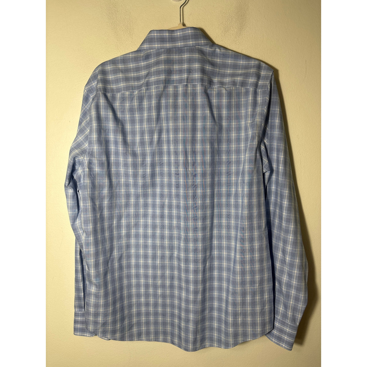 Men's Untuckit Blue Plaid Long Sleeve Cotton Button Down Shirt Sz M