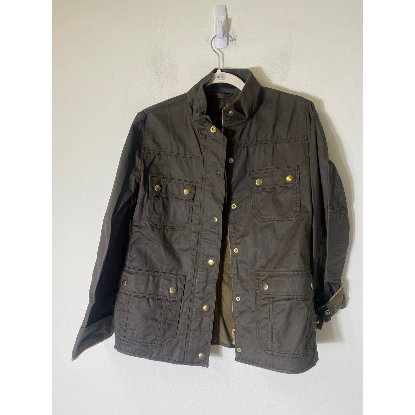 J. Crew Dark Gray Long Sleeve Medium Weight Cotton Jacket Sz M