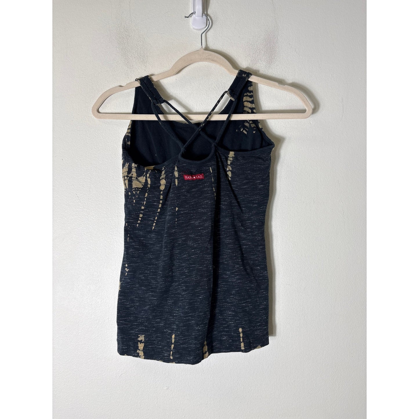 Hard Tail Tan Black Sleeveless Athletic Tank Sz L
