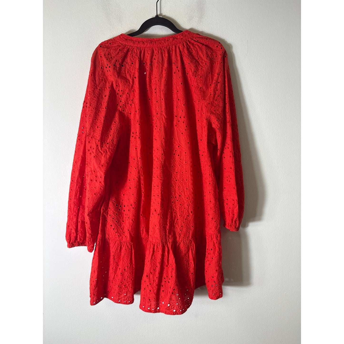 H&M Orange/Red Eyelet Mini Dress Sz XL