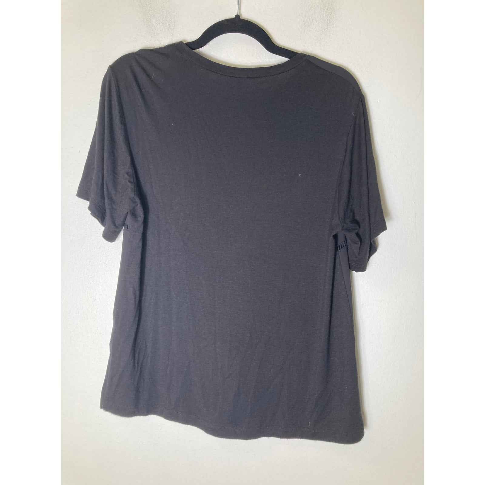 BCBG Generation Black Short Sleeve Mixed Media Shirt Sz S