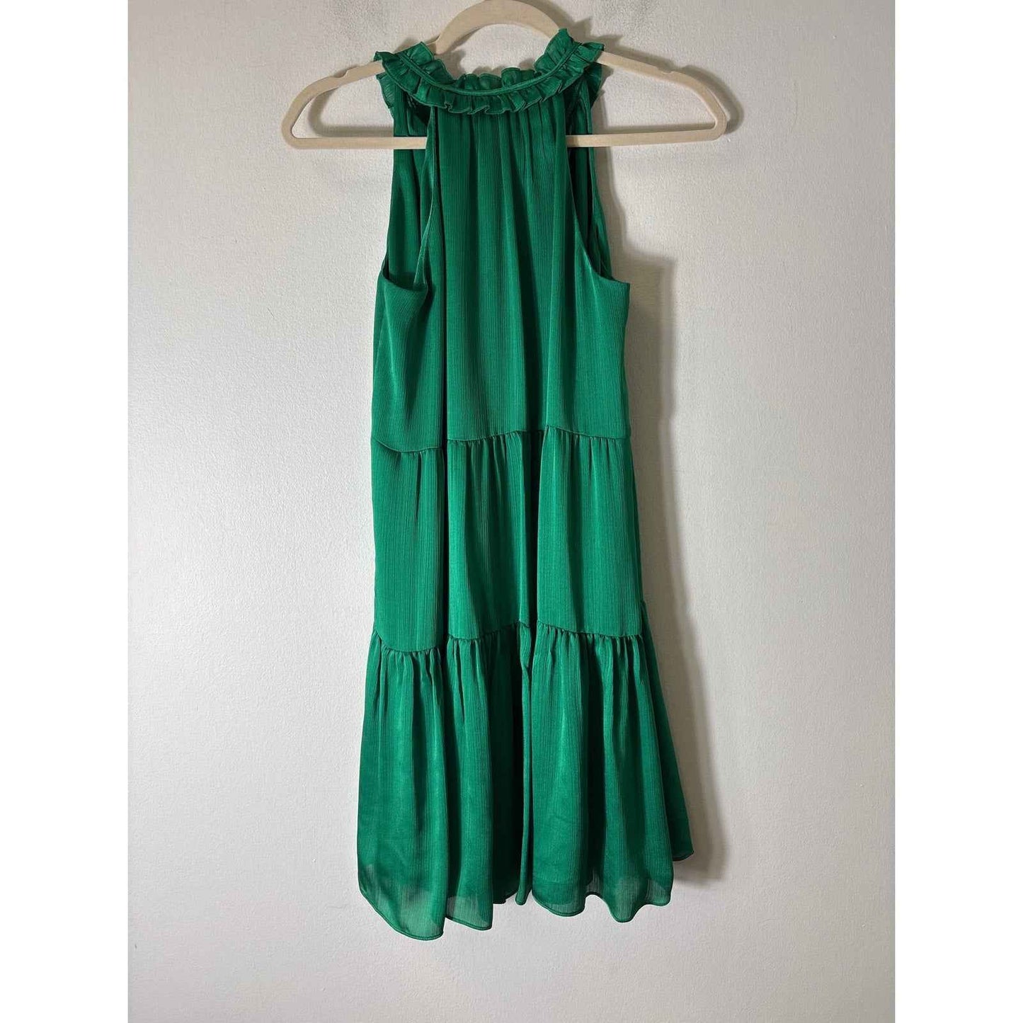 Trina Turk Classic Green Sleeveless Tiered Knee Length Dress Sz XS
