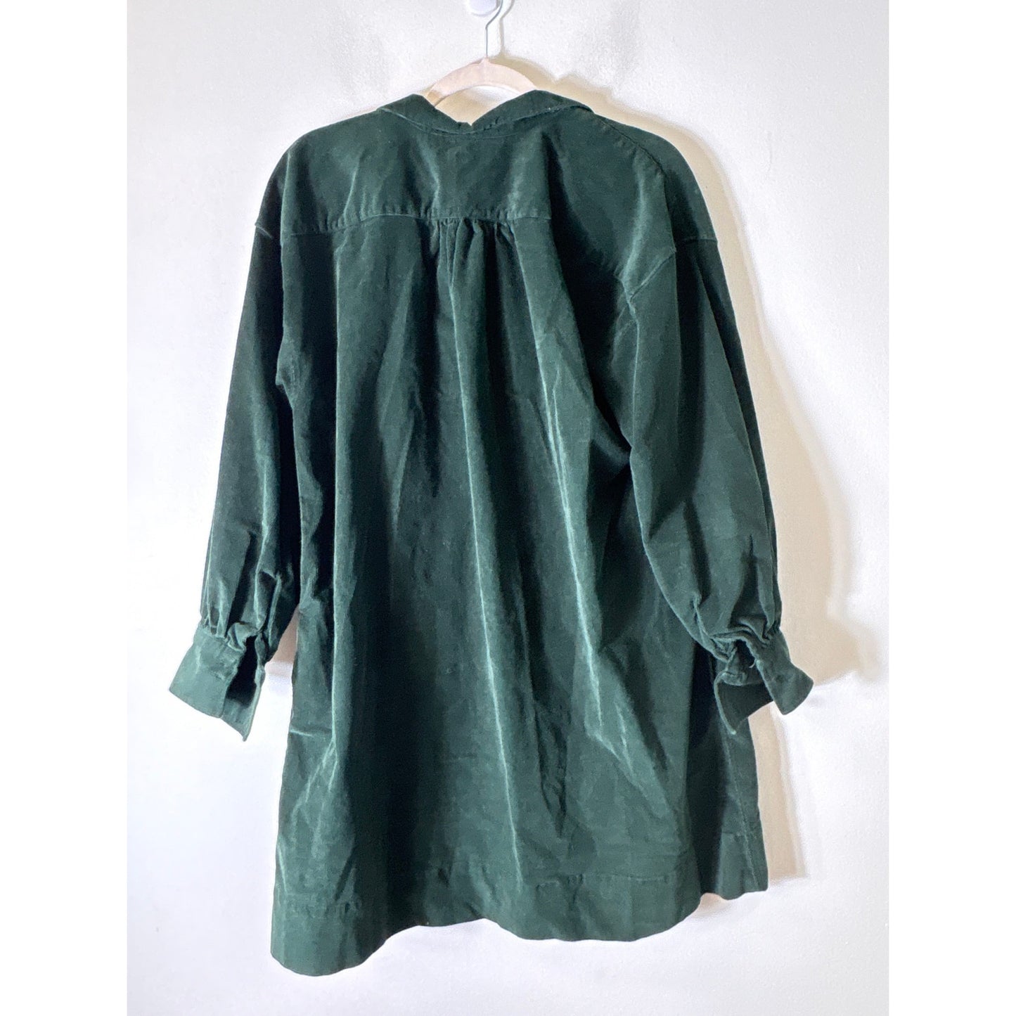Ann Mashburn Forest Green Long Sleeve Cordoroy Mini Dress Sz L