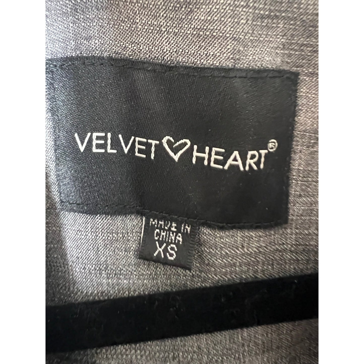 Velvet Heart Gray Long Sleeve Button Up Dress Sz XS