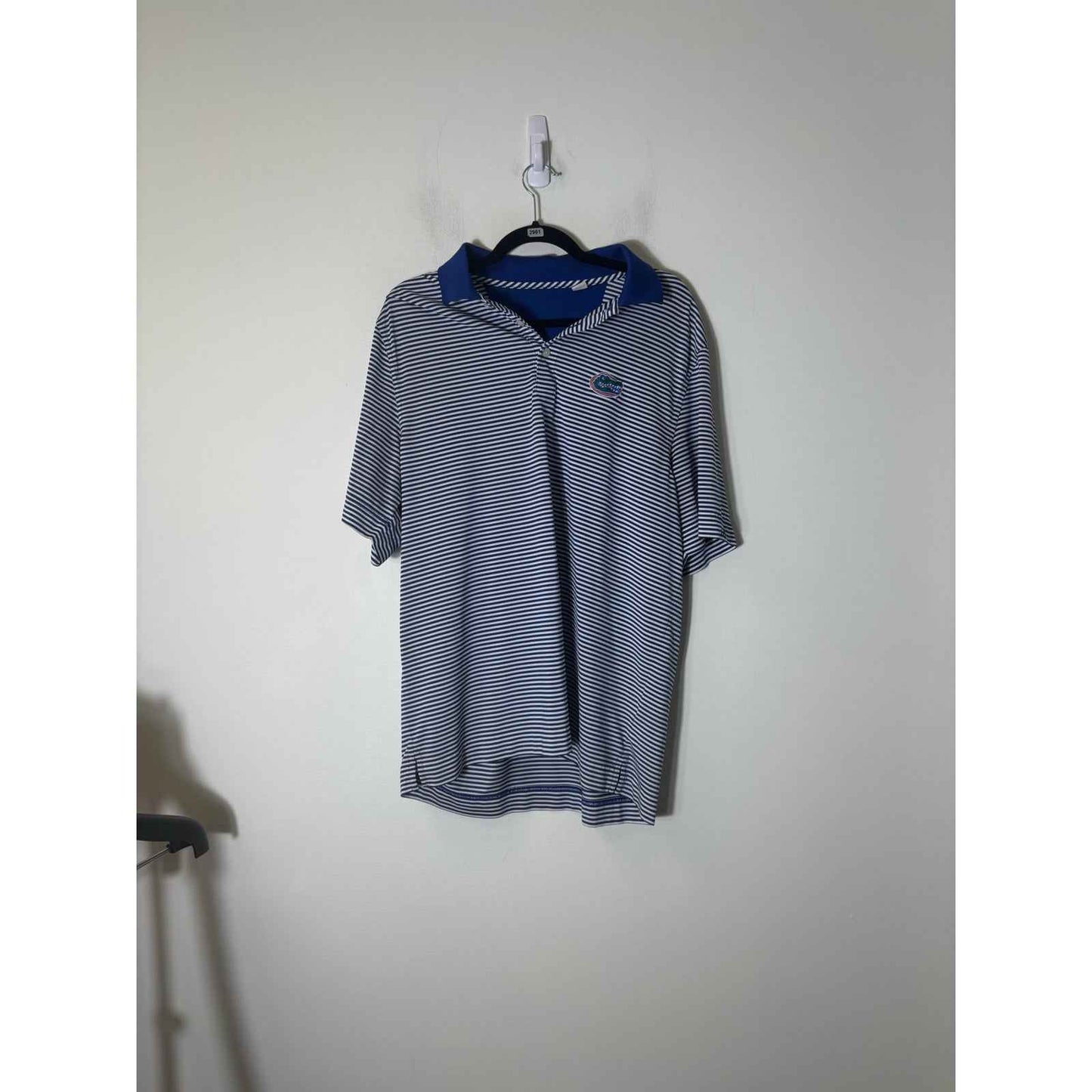 Men's Blue White Stripe Florida Gators Performance Golf Shirt Sz XL