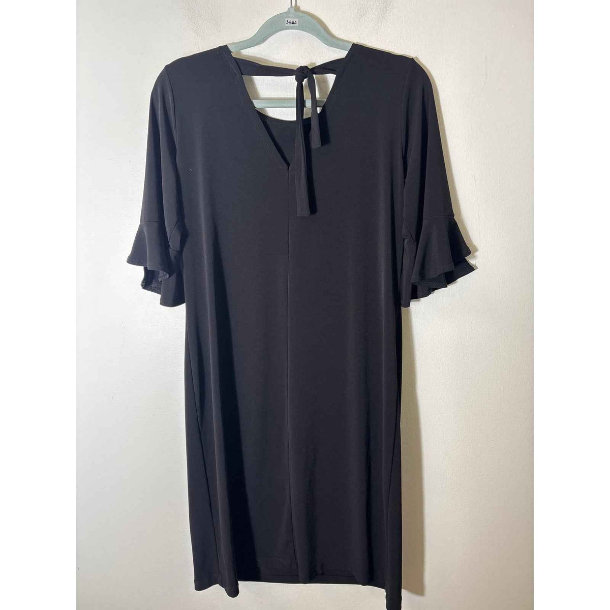 Clara Sun Woo Black Half Sleeve Midi Shift Dress Sz S