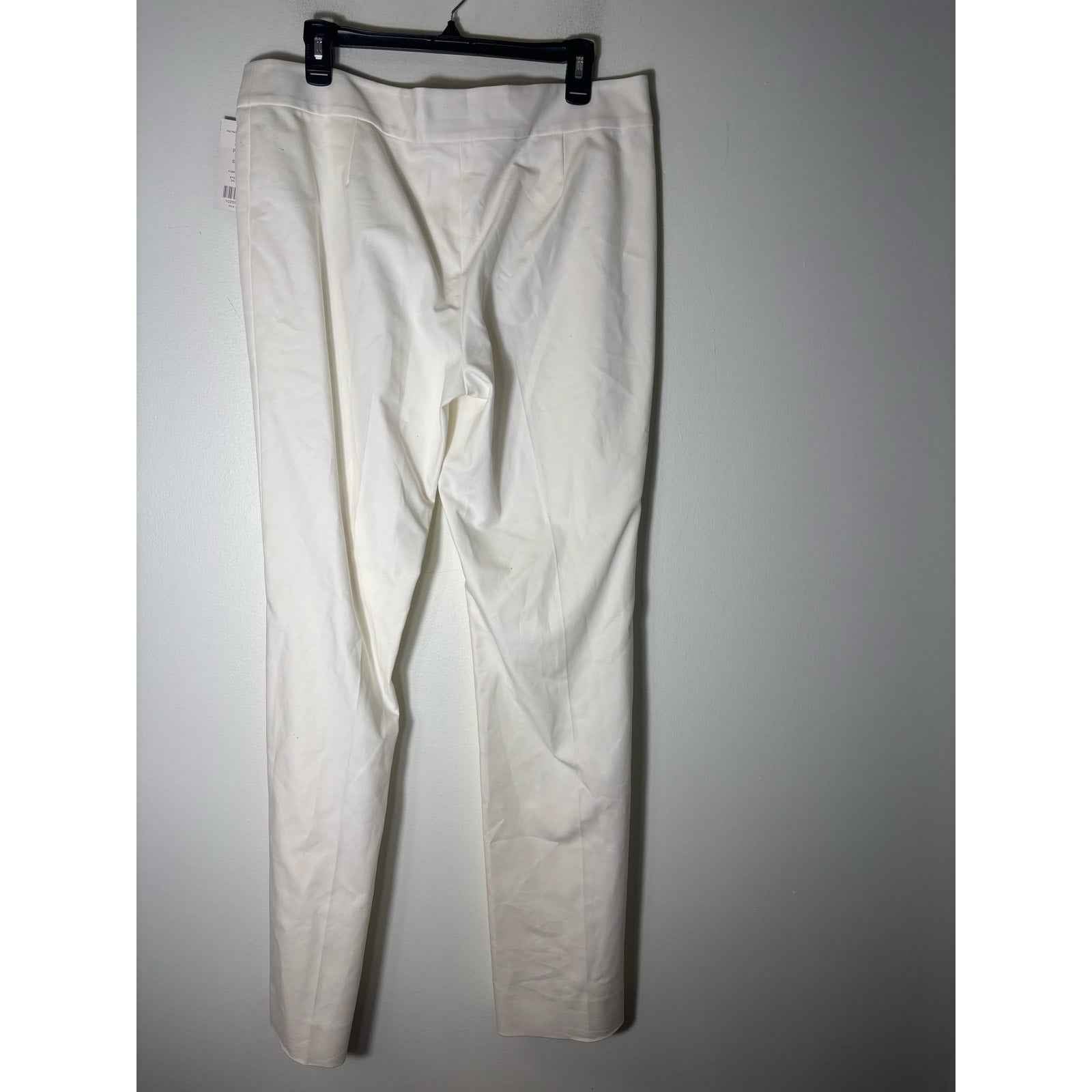 NWT Etcetera White Straight Leg Cotton Ankle Dress Pants Sz 14