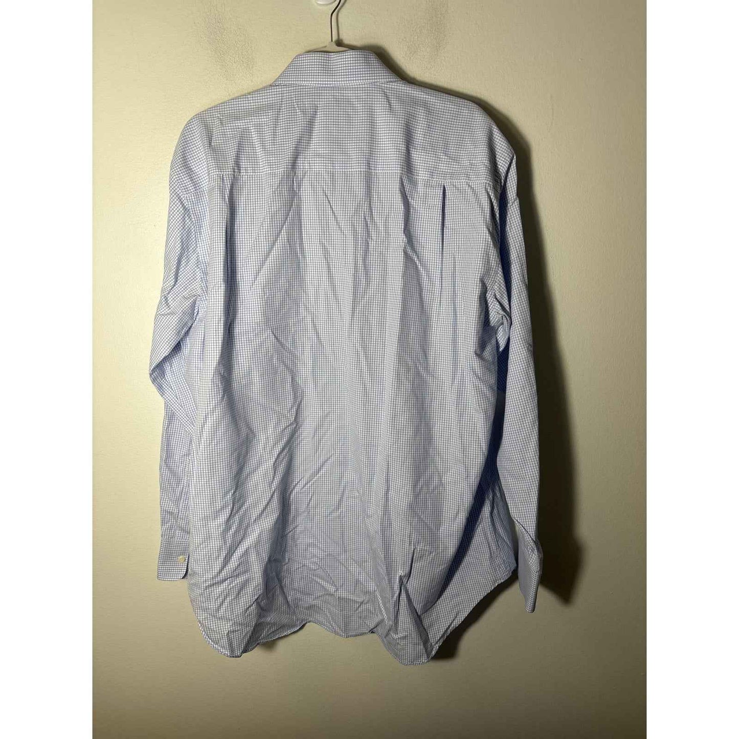 Mens David Donahue Blue and White Button Up Shirt Sz XL