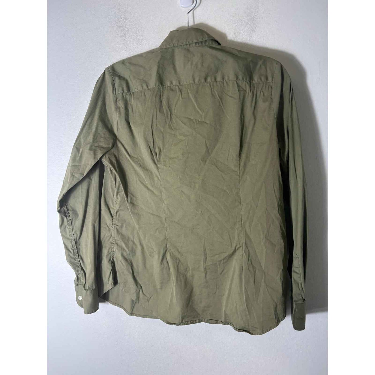 The Shirt Army Green Button Up Cotton Top sz m