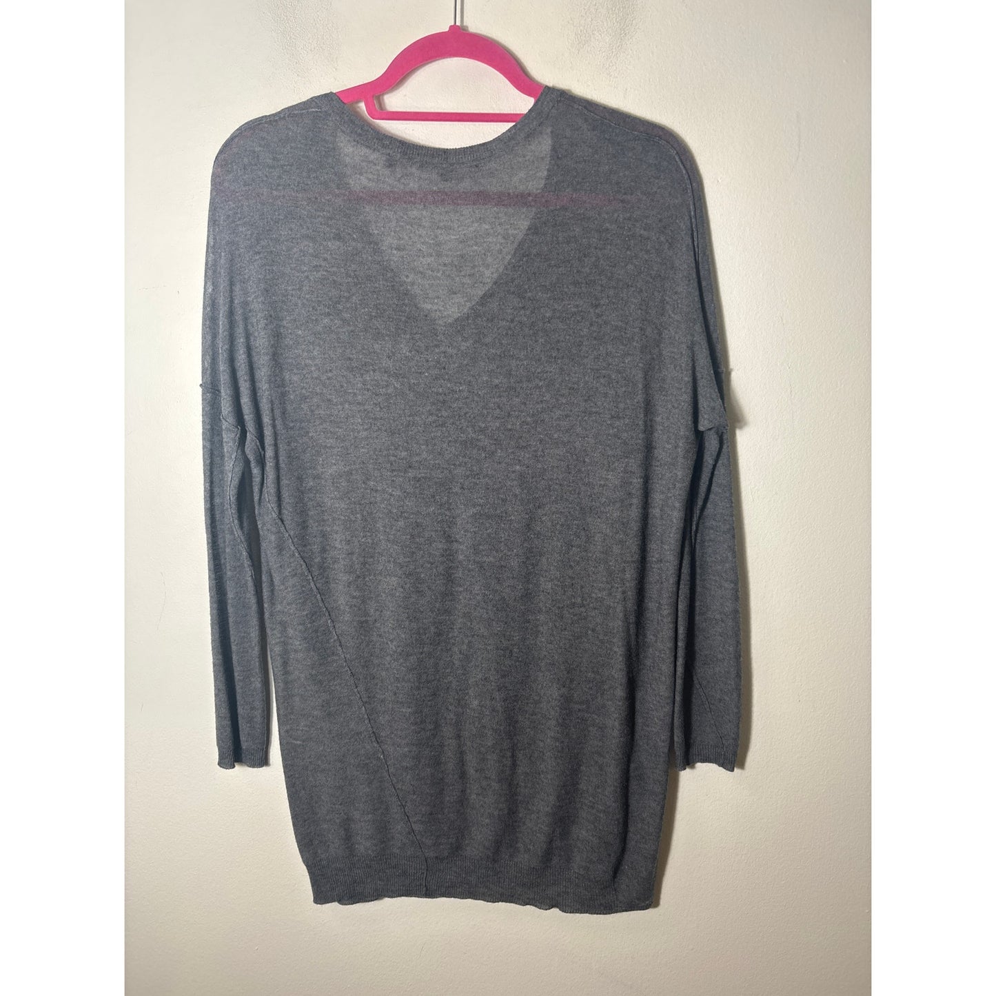 Vince Gray V Neck Long Sleeve Sweater Sz XS