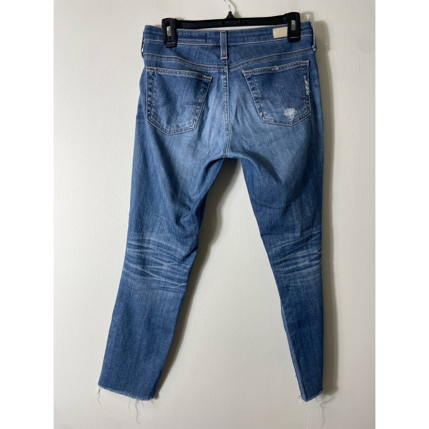 AG The Split Crop Cigarette Crop Distressed Jean Sz 27R