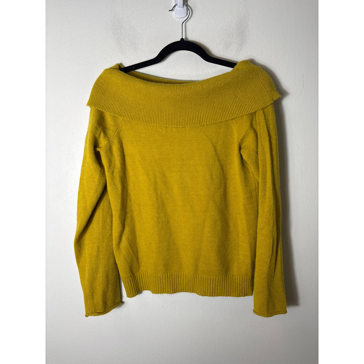 by Anthropologie Mustard Yellow Off The Shoulder Long Sleeve Sweater Sz S