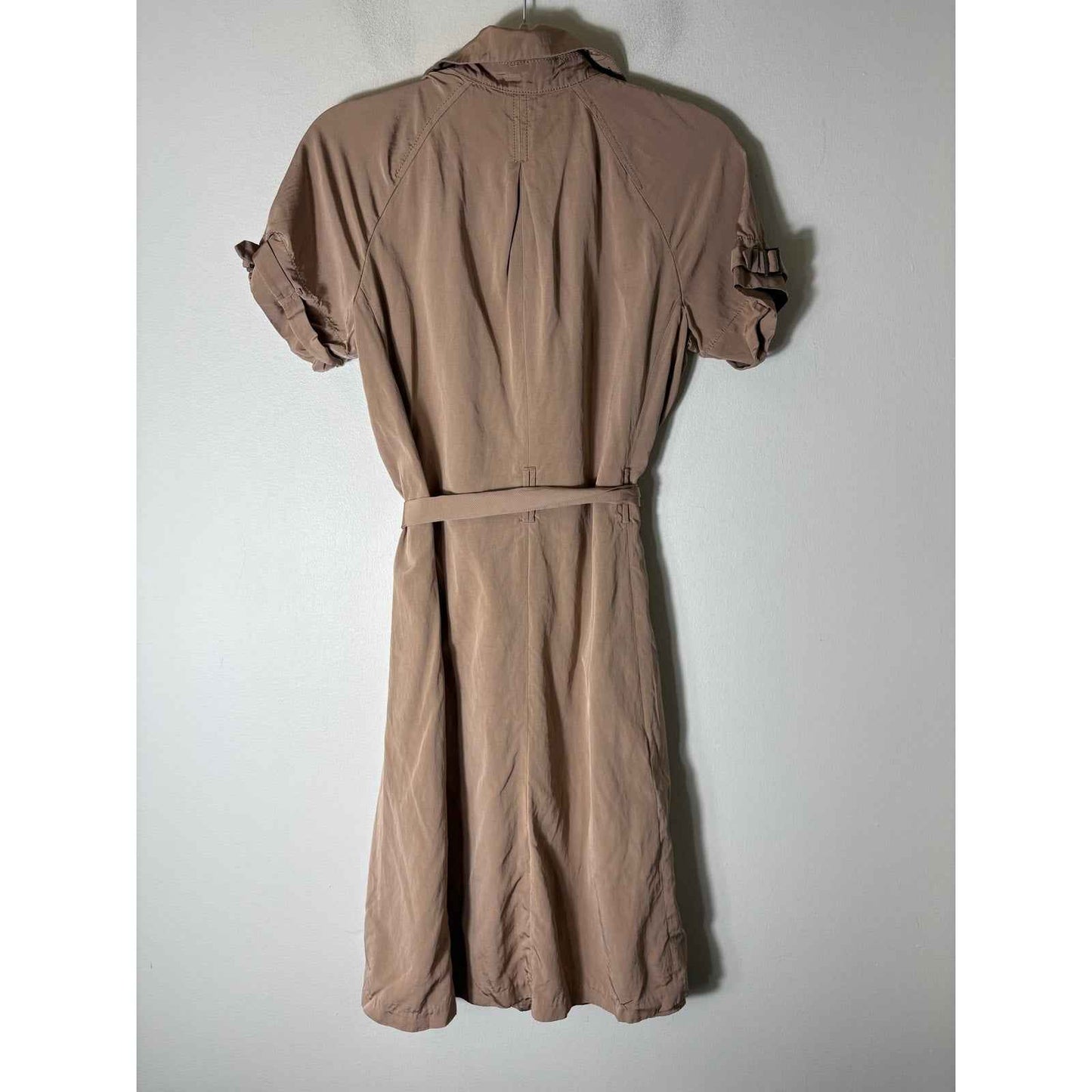Banana Republic Tan Short Sleeve Knee Length Jacket Dress Sz 10