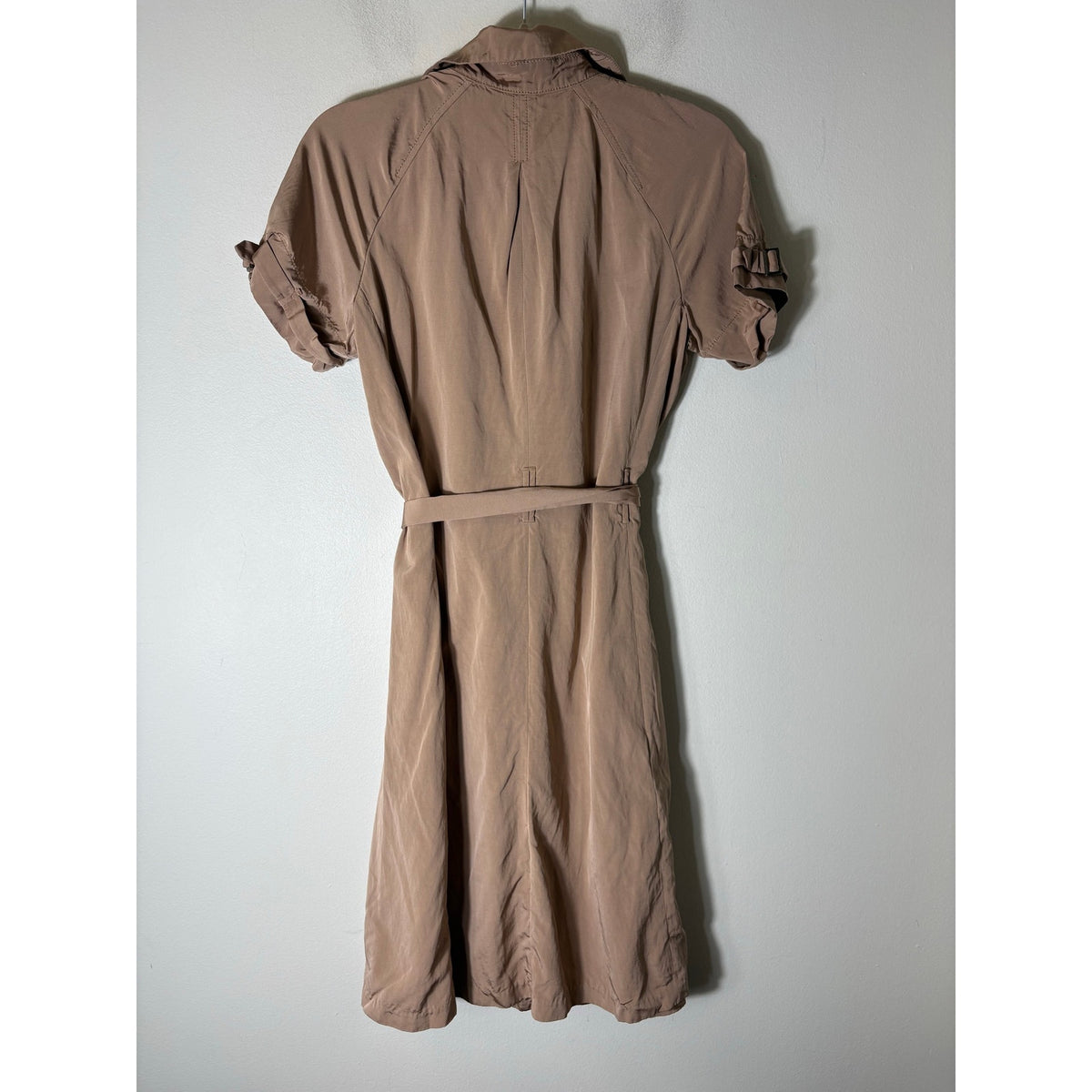 Banana Republic Tan Short Sleeve Knee Length Jacket Dress Sz 10